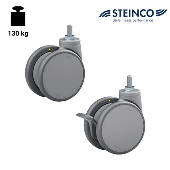 TR-34ST-S-COND-Ruote gemellate conduttive in poliuretano termoplastico grigio antitraccia